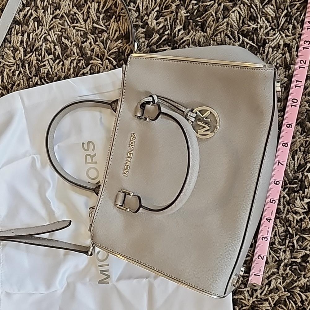 Michael Kors gray leather handbag